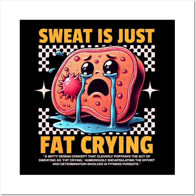 Funny Gym, Sweat is Just Fat Crying Wall Art by Create Magnus